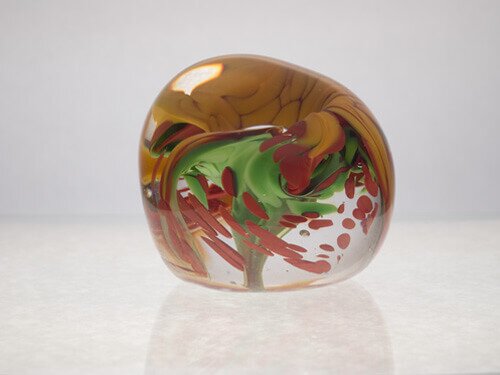 Two Tone Flower Glass Paperweight